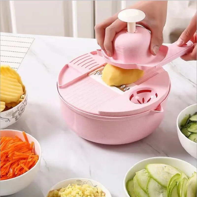 Droshipping Kitchen Gadgets Round Multi Functional Vegetable Cutter Potato Peeler Carrot Onion Grater Slicer with Strainer Veget