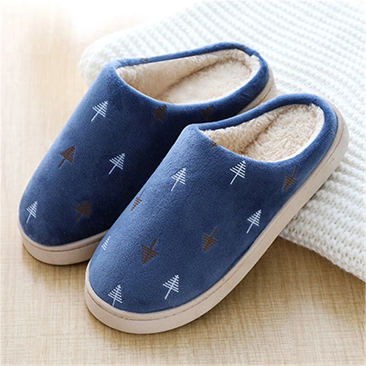 New Style Cotton Slippers Women Thick Bottom Winter Couple Household ...