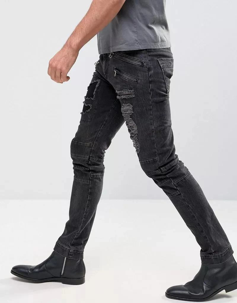 distressed designer jeans