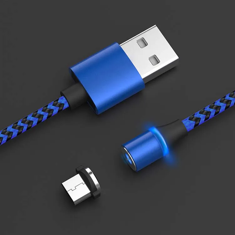 1m 3.3FT Nylon Braided LED Magnetic Micro USB Type C Charging Cable For Iphone - ANKUX.COM