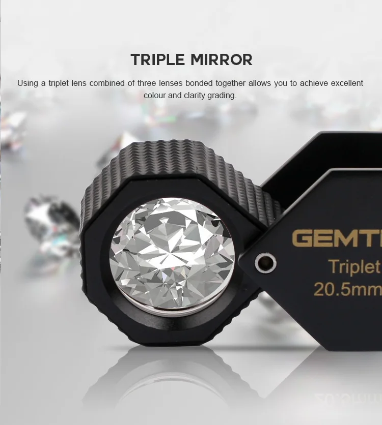 Triplet Jewelers Eye Loupe Magnifier Magnify Glass Jewelry Diamond With Box CBL 
