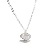 Women 925 Sterling Silver Shell Pearl Pendant Necklace Scallop Fresh Water Pearl Necklace