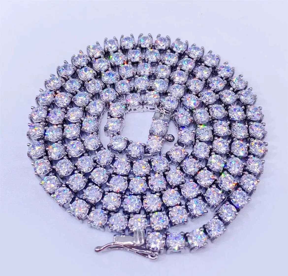 Luxury 3mm 4mm 5mm Vvs Lab Diamond Chain Jewelry Tennis Necklace For