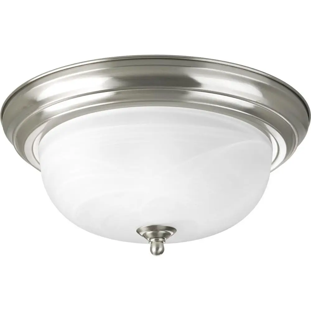 JLC-8021 Modern Alabaster Glass Shade Antique Bronze 2-Light Ceiling Mounted Lamp For Hallway Foyer Bathroom