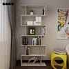 Living Room Home Furniture back open type Modern corner portable fine mdf Wood design bookcase Book Shelf Bookshelf by plywood