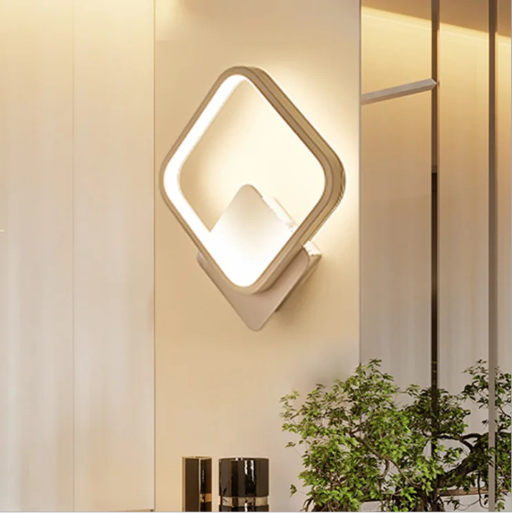 Factory supply 16w creative modern living room square led nordic wall lamp