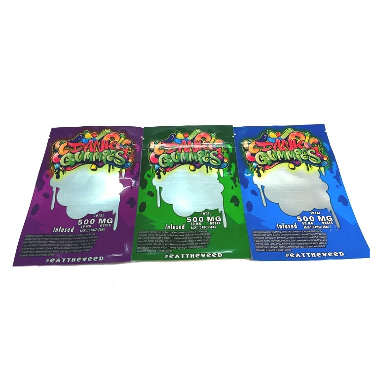 High Quality New 6 Design Gummies Infused 500mg Candy Mylar Bags With ...