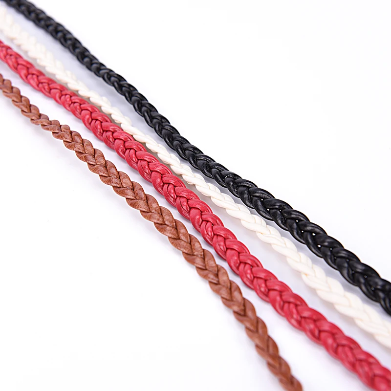 Boho Women.Simple PU Leather Tassel Braided Self-Tie Belt Thin Waist Rope Belt9U 