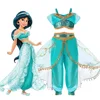 Kids Aladdin Jasmine Dress Up Princess Dresses Halloween Costume Jasmine Princess Party Dress Cosplay Costume