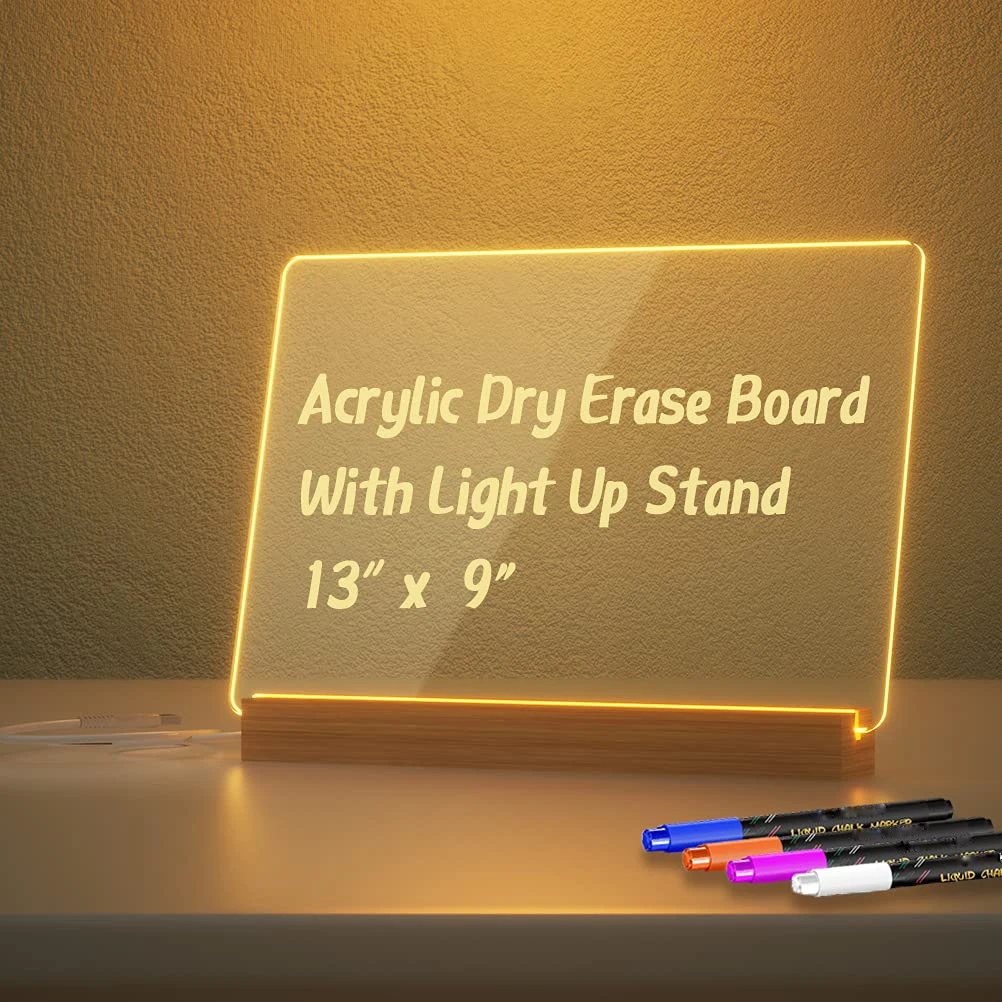 Led Acrylic Message Board Luminous Note Board Student Creative Erasable Memo Portable Mini