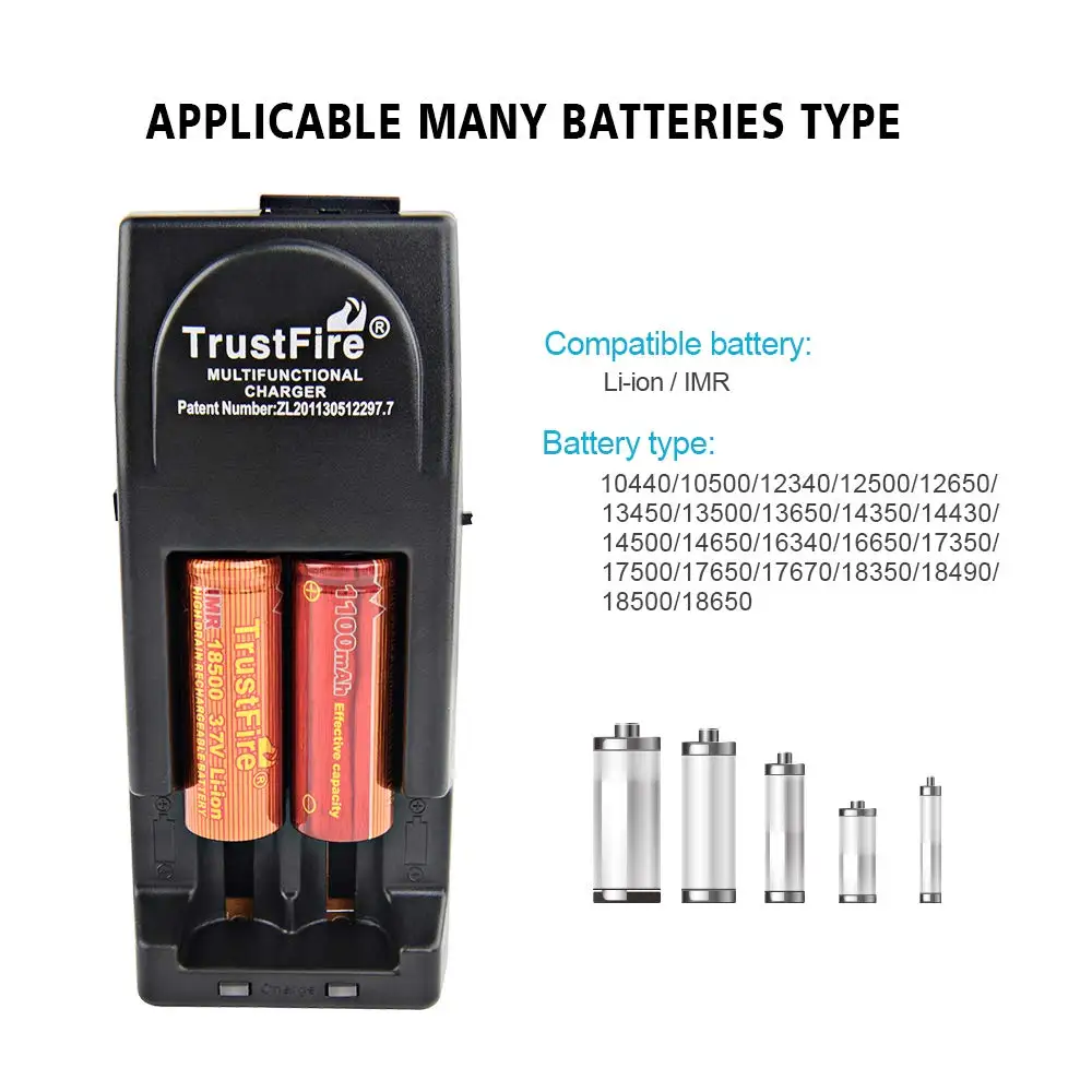 TR-001 TrustFire battery charger 18650 18500 14500 16340 CR123 3.0  or 3.7 volts 