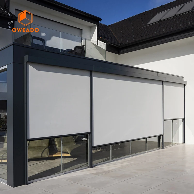 Oweado Custom Motorized Outdoor Patio Screens Zip Track - Buy Windproof ...