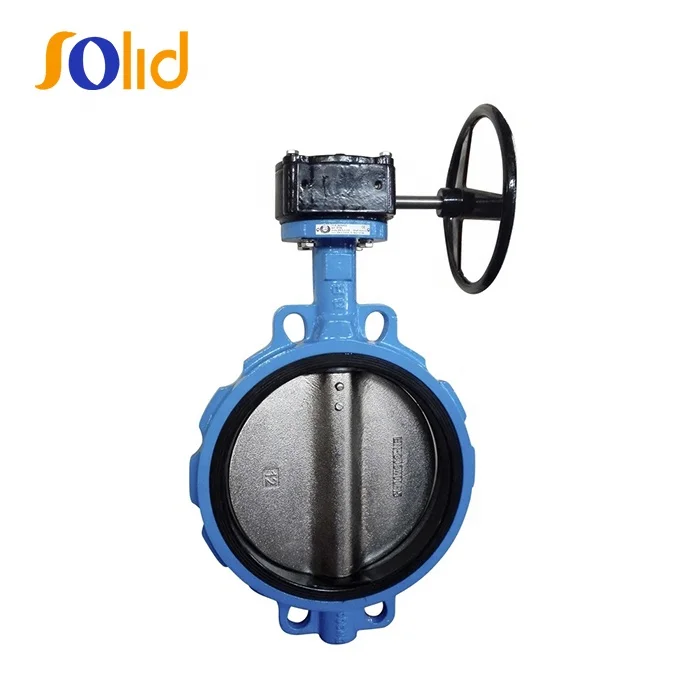 API 609 / ISO 5752 / BS 5155 Cast Iron Gear Box Operated Wafer Butterfly Valve
