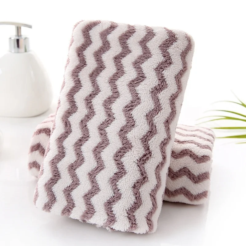 Striped Coral Fleece Bath Towel Set And Face Striped Coral Fleece Set Towel Buy Coral Fleece 6175