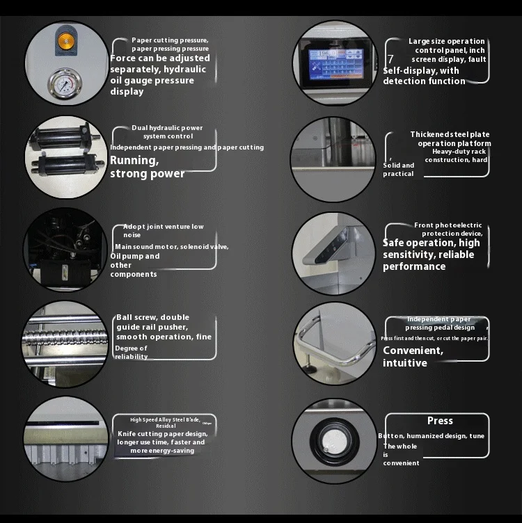 5010EP Hydraulic Paper Cutter Intelligent Oil Electric Hybrid 500*500*100mm Automatic Program-Controlled Electric Paper Cutter