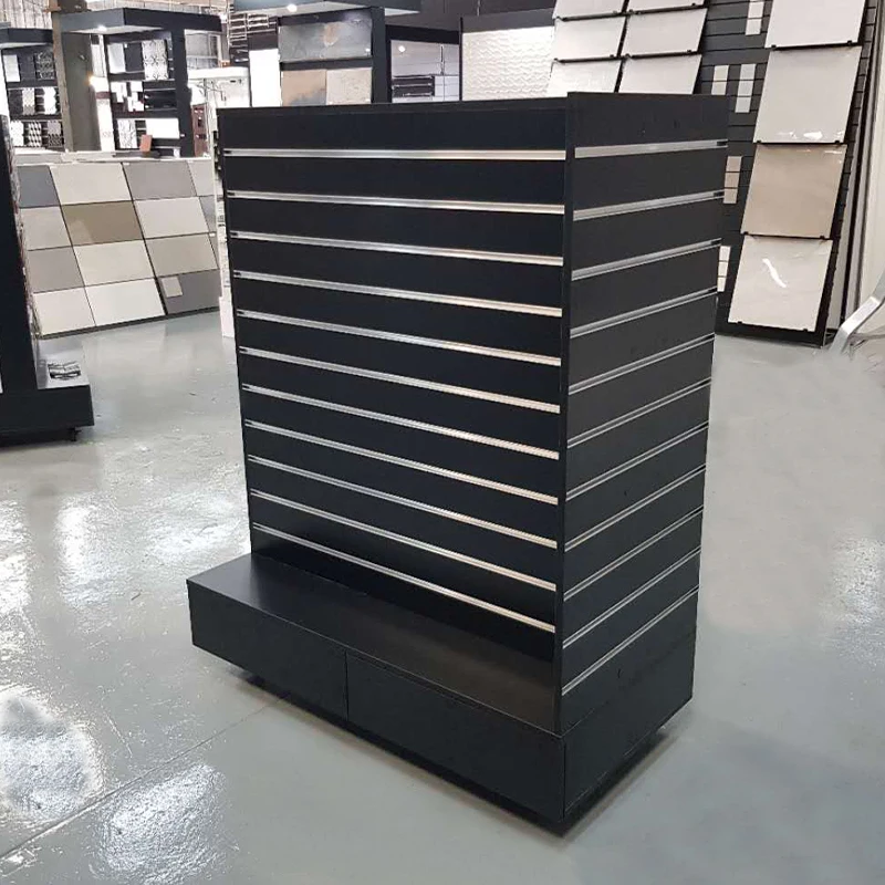 4 Side Retail Shop Revolving Slatwall Tower For Retail Store Display