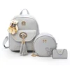 Top Quality PU Backpacks Korean Bags Fashion PU Leather Backpack Set 3 Pcs in 1 for girls backpack bag school