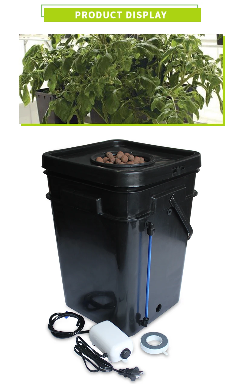 Full Complete 15l/20l Square Pot Dwc Hydroponic System Single Clone
