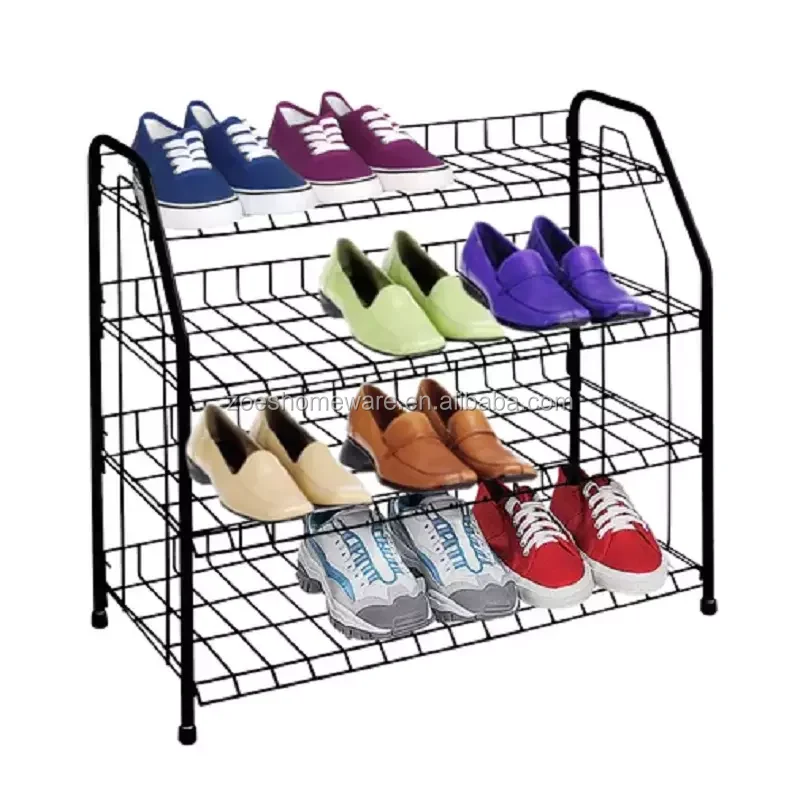 Полка для обуви 4 Tier Shoe Rack. RZ-127 органайзер для обуви Shoe Rack 12 pair 8828-4 (4 полки)ссссс. White Metal Rack. Stil Shoes l-4.