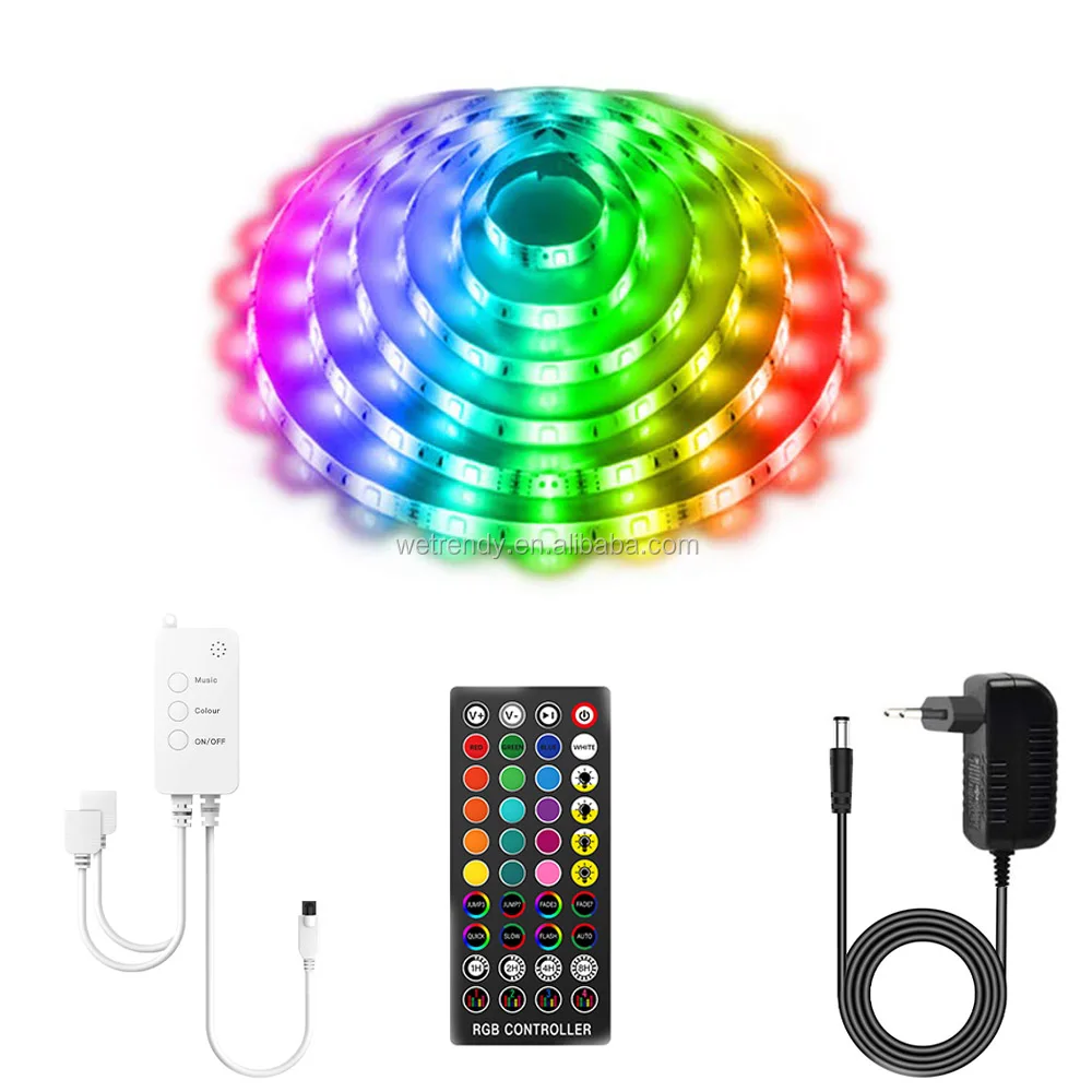 Led Strip Lights,Music Sync Dream color RGB Built-in Mic LED Light Strip(APP+Remote+Mic+3 Button) for Bedroom Kitchen Cabinet TV