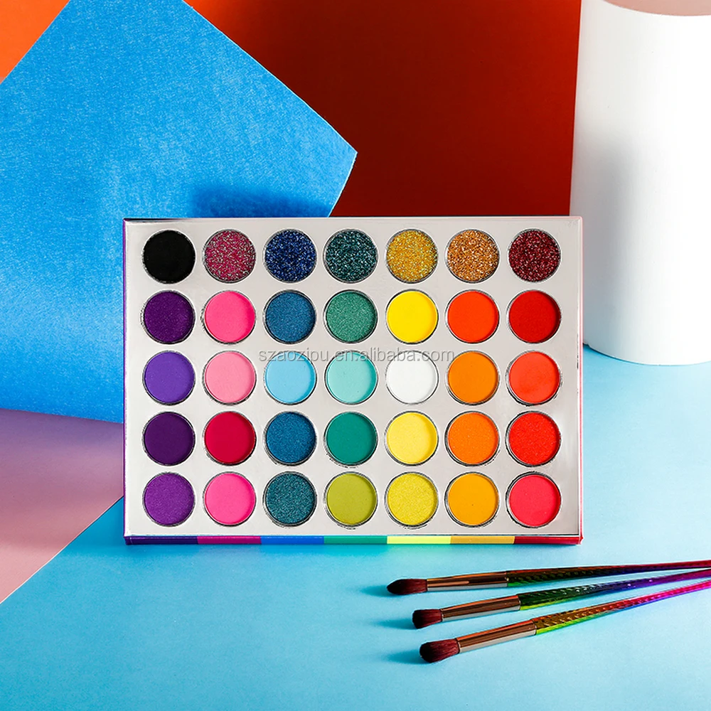 35 Colors Best Rainbow Custom Eyeshadow Palette Private Label Matte