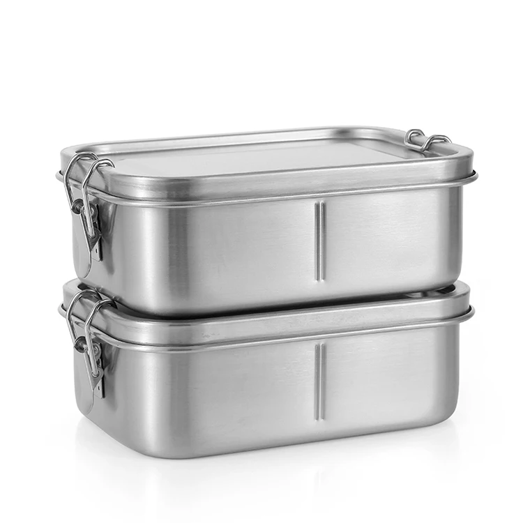 Wholesale 800ml Metal Bento Lunchbox 304 Stainless Steel 2 Compartment ...