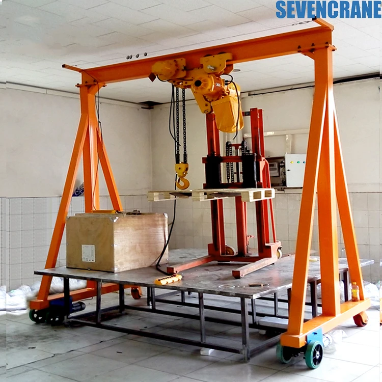 factory price 1t,2t,3t,5t,7.5t,10t,15t,20t small mobile portable boat lifting gantry crane with hoist