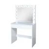 Modern White Led Vanity Dressing Table And Stool Set
