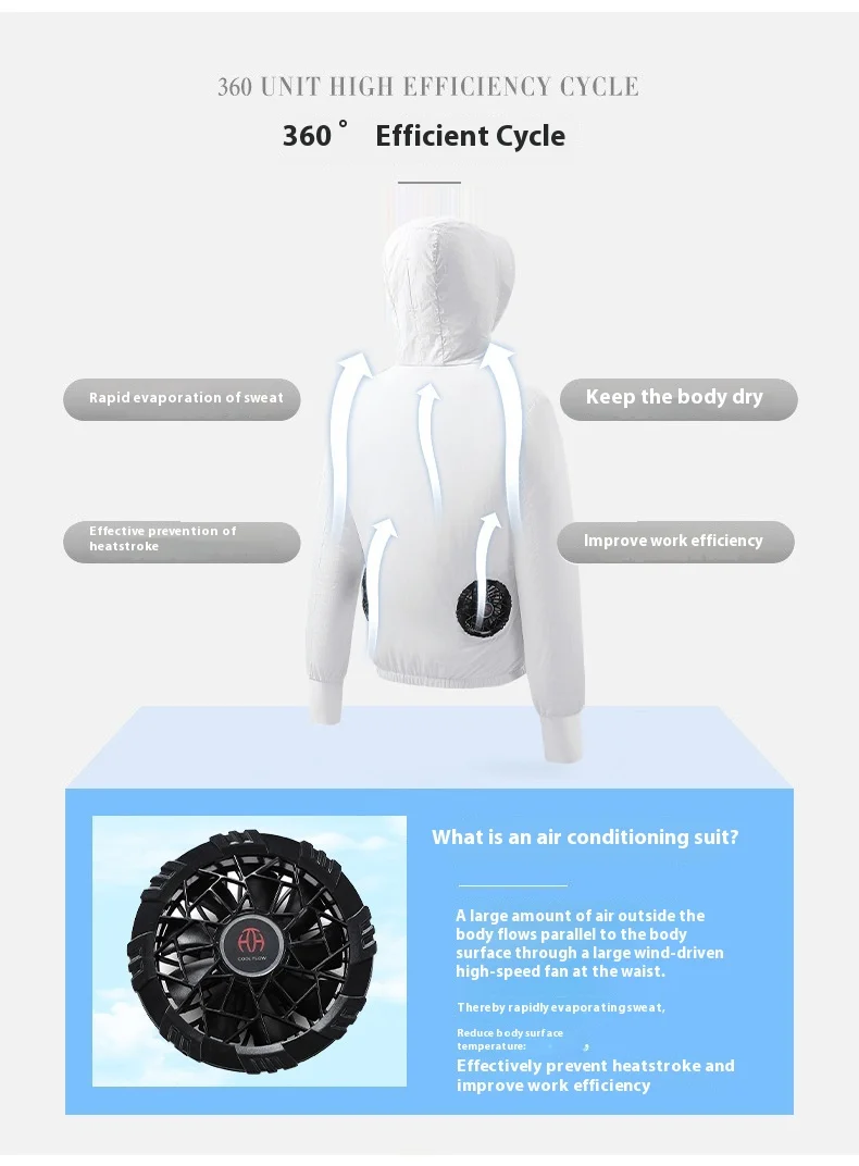 Factory Main Promotion Fan Clothing New Smart Fan Clothing Sun Protection Rash Guard Cycling Fishing Air-Conditioning Apparel supplier