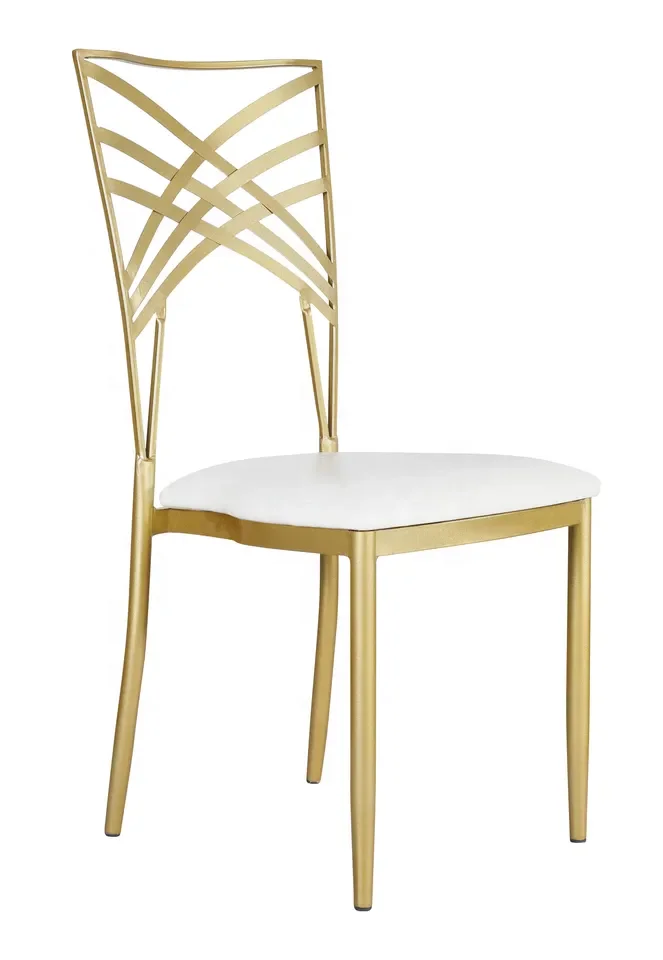 New Design Hotel Banquet Hall Beautiful Gold Metal Iron Wedding Chair