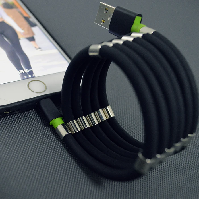 2020 New Design Magnetic Charging Cable SuperCalla/ Self Winding Organizing Type C Micro USB Easy Coil Charging Cable - ANKUX.COM