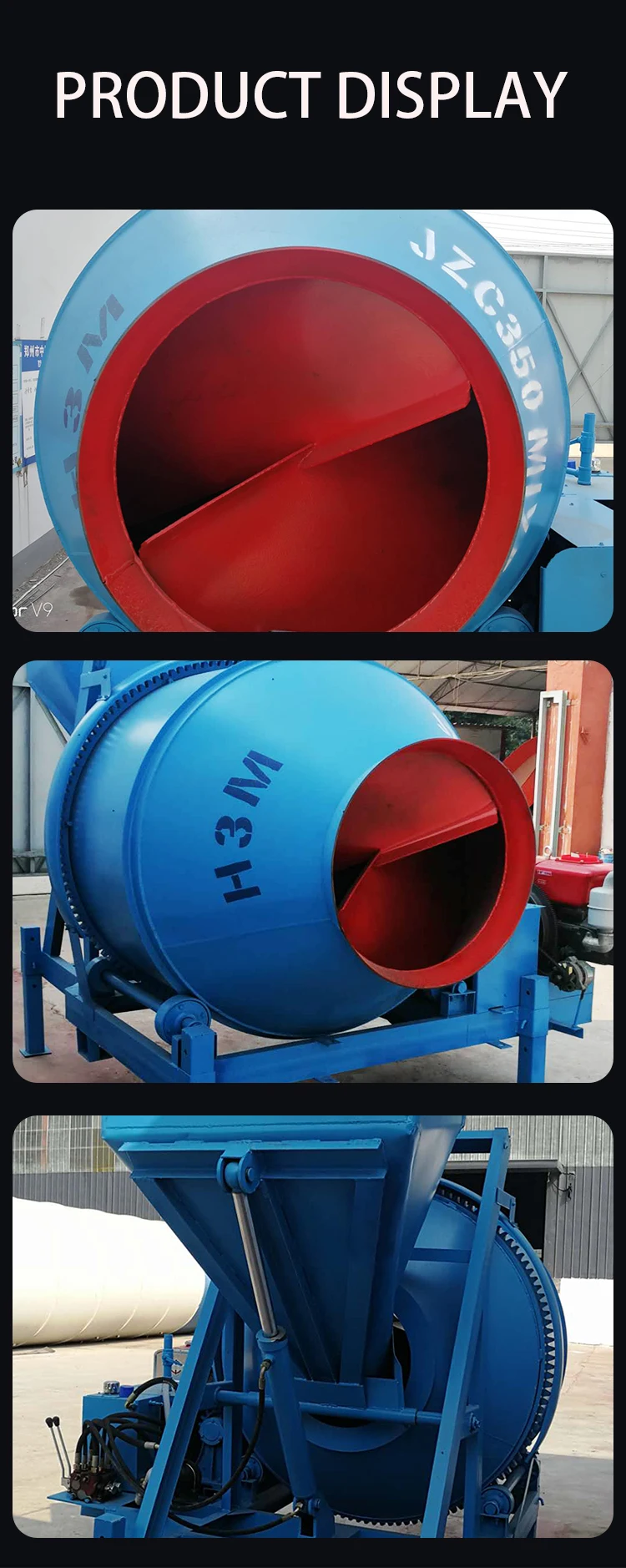 Portable Jzc350 Concrete Mixer Mobile Large Industrial Diesel Automatic