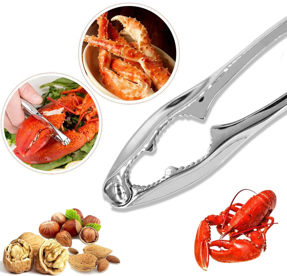 
wholesale metal customization macadamia cashew nut crab claw and lobster seafood tools cracker 