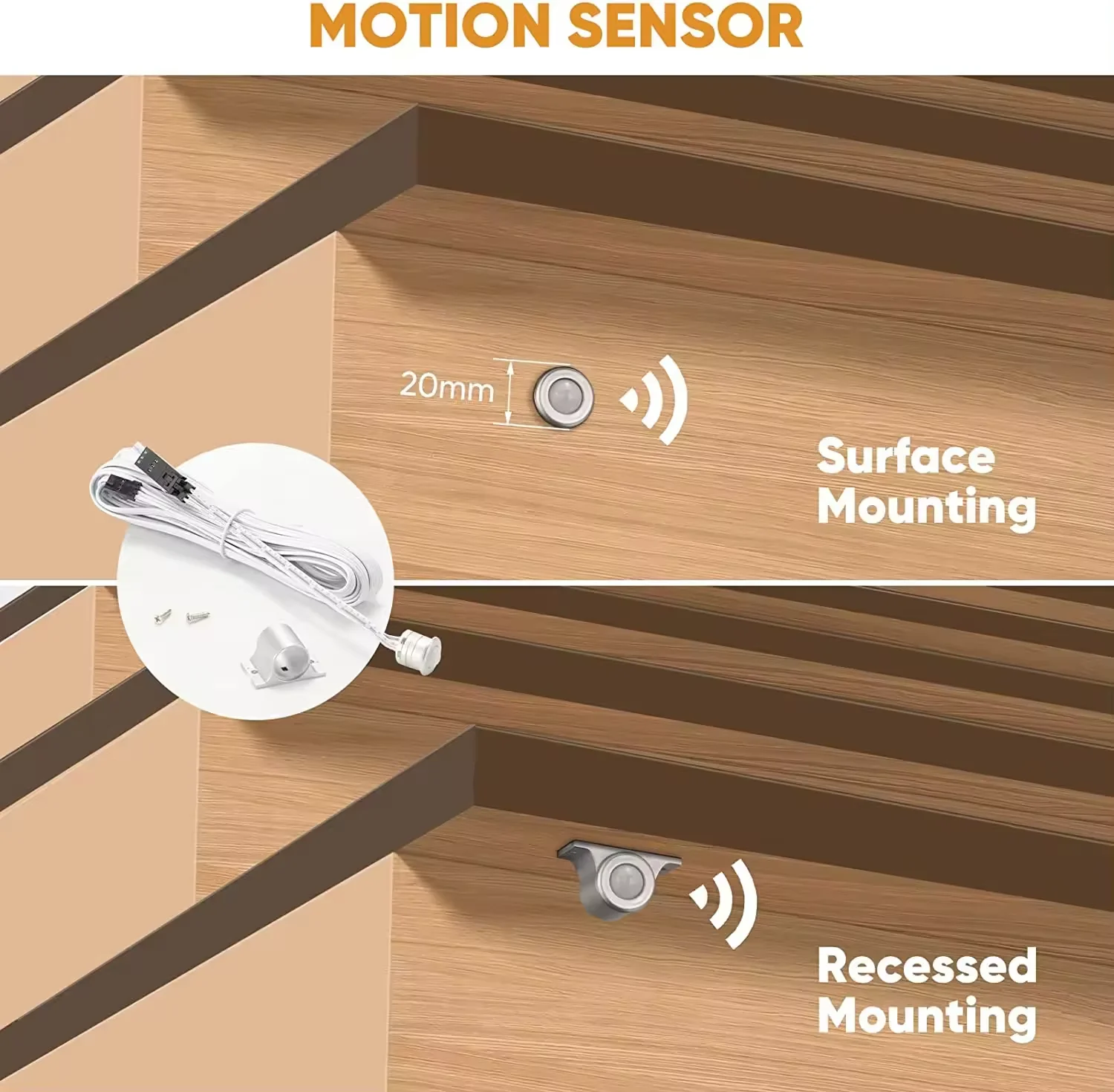 Oem Intelligent Motion Sensor Led Stair Lighting Controller Kit Cuttable Cob Strips Indoor Step