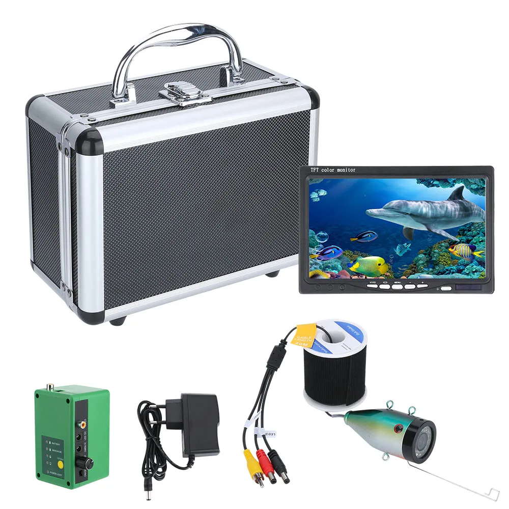 
7inch 15M AHD 1080P Fish Finder Underwater Fishing Camera with 15pcs White LEDs+15pcs Infrared Lamp For Ice Fishing 