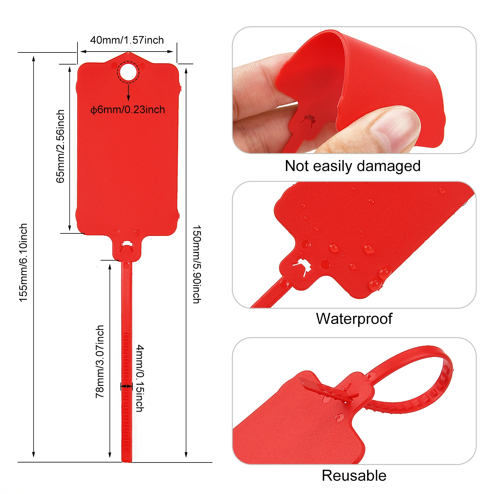 Blank Plastic Tags For Labeling Reusable Hanging Tags Ties ...