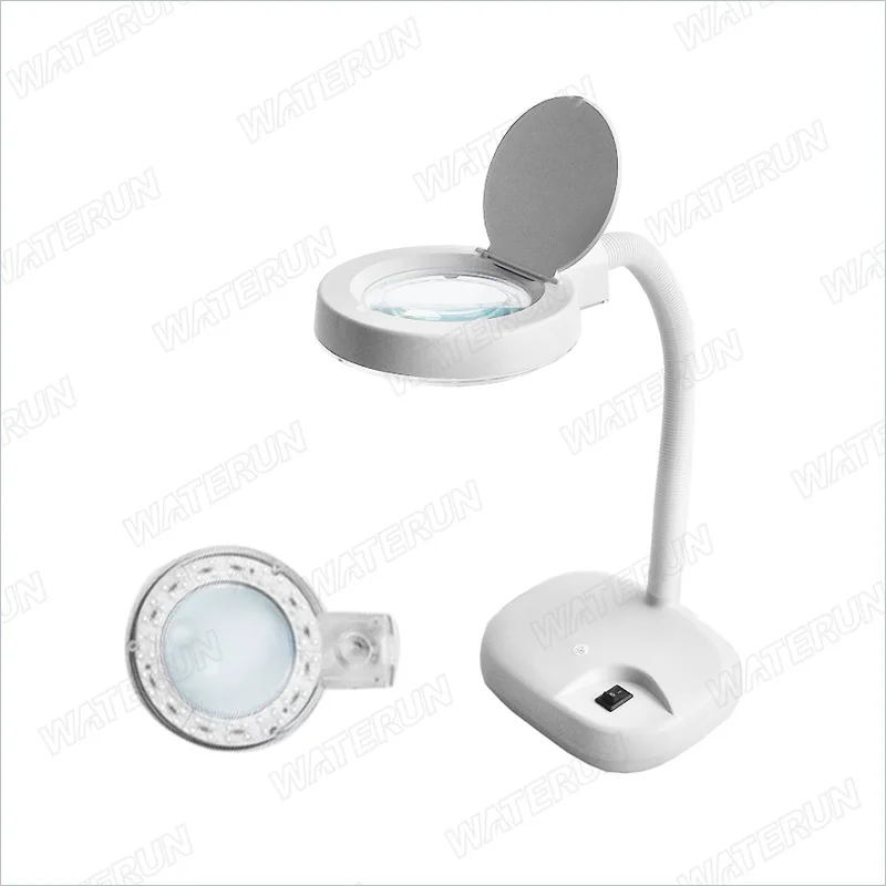 Light White Desk Bench Top Mobile Magnifying Lamp With Dimmer Lamps Best Led Magnifier For Nail Art