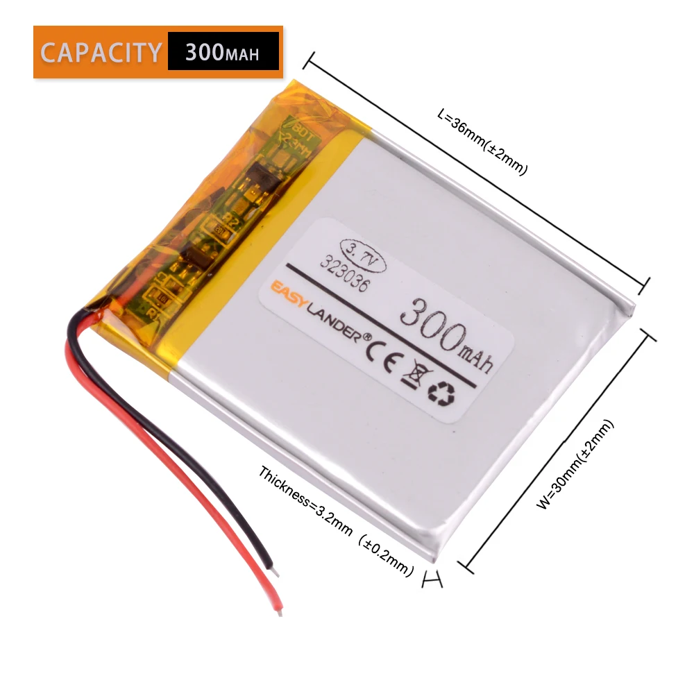 3 Line 323036 3.7v 300mah Lithium Polymer Batteries Genuine Sansa