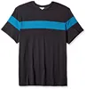 Mens Short Sleeve Jersey T shirt 60% Cotton 40% Polyester T-shirts Two Tone Tee with Rib Details