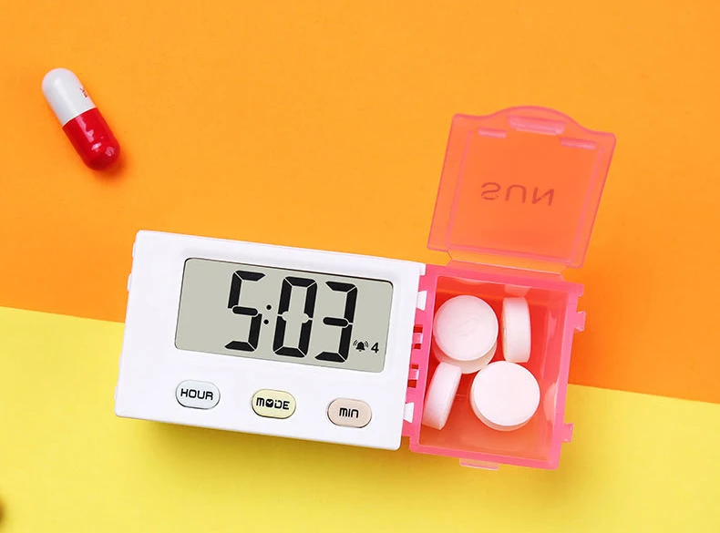 重量 55克 颜色 可选 函数 计时器,提醒,存储 名称 电动每日药盒 材料