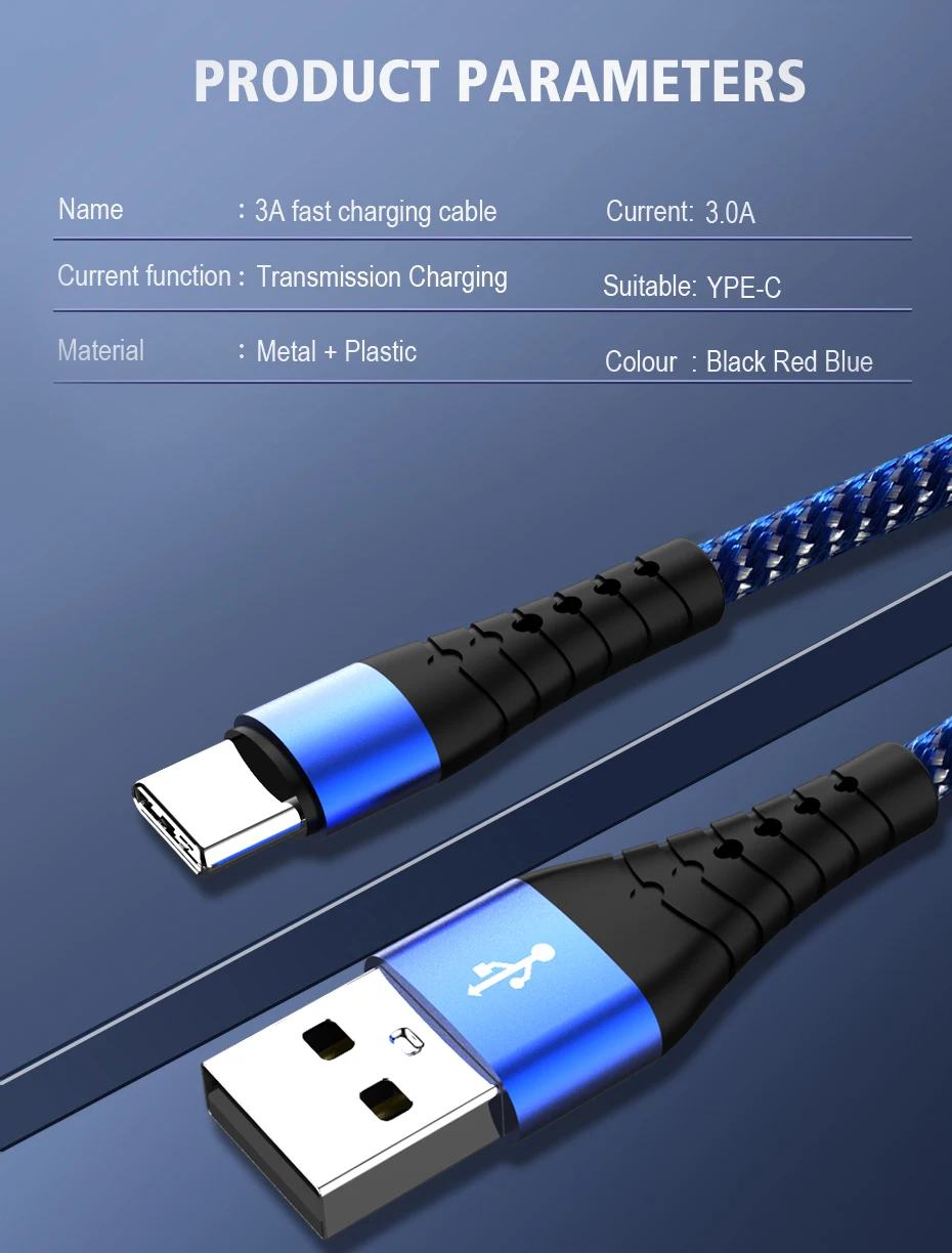 Free shipping 3A Quick Charge 3.0 data cable usb for iPhone Samsung Huawei xiaomi for mobile phone fast charge - ANKUX.COM