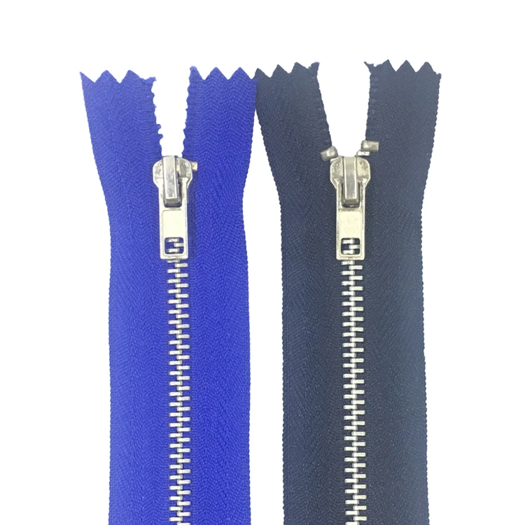 #3 Brass Zipper Puller Shinny Silver Teeth Metal Zipper For Handbags ...