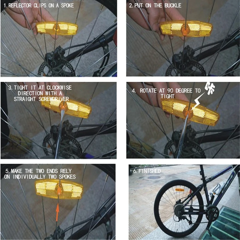 Clip Bicycle Spoke Reflector Warning Light Safety Assurance Wheel Reflective 