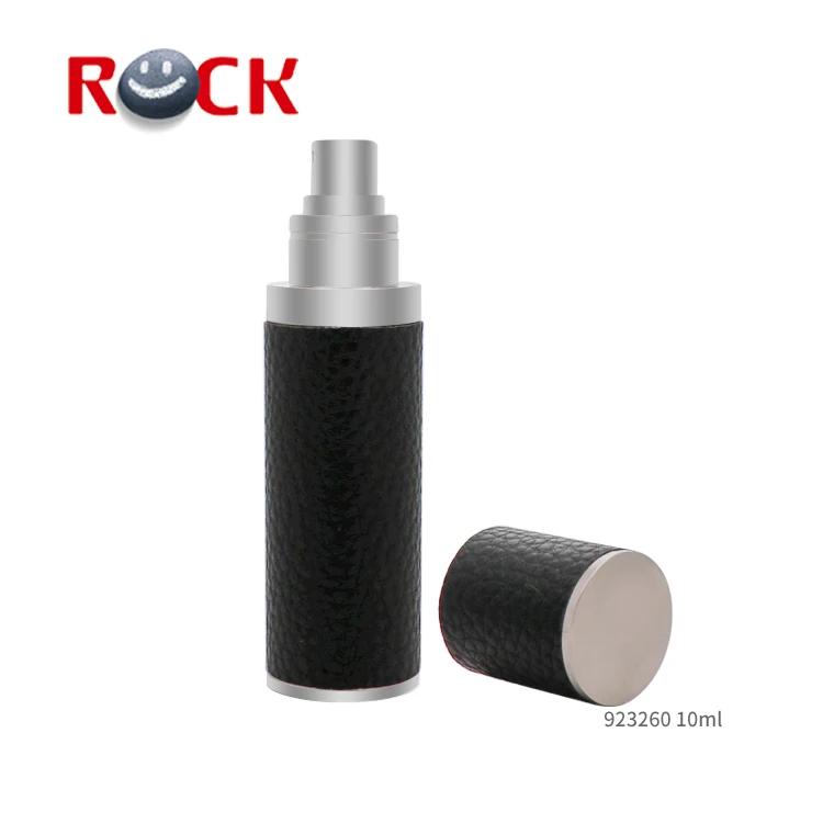 10ml Empty vintage refillable black luxury glass leather perfume bottle