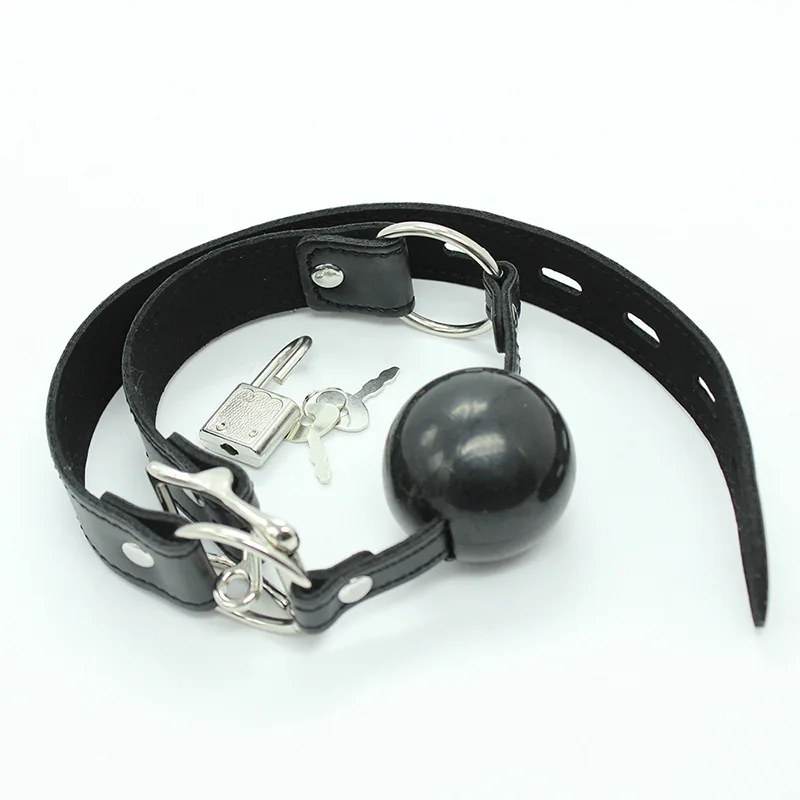black leather open mouth gag sexual bondage with