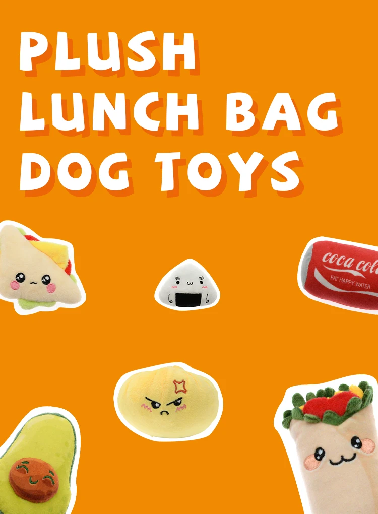 Manufacture & Customize - Fast Food Lunch Bag Series Squeaky Plush Dog Toy, Customizable Products