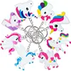 YWLL 48 Pack Rainbow Unicorn Key Chains Key Ring Decoration Birthday Party Favor Supplies Unicorn Keychain