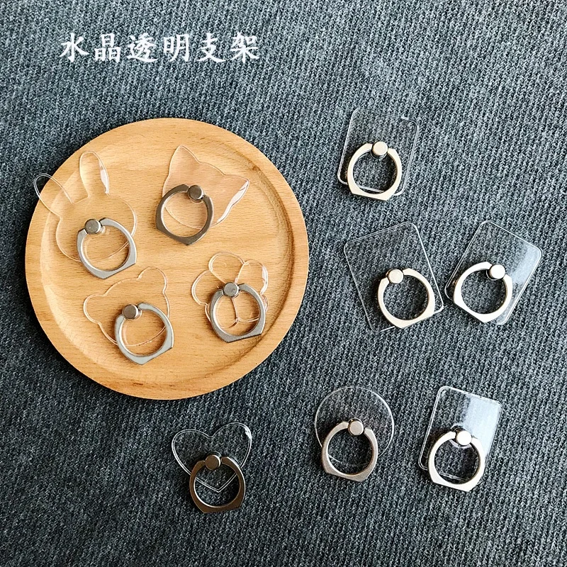 
2020 Hot Transparent Phone Ring Buckle Metal Phone Holder Acrylic Ring Frame 
