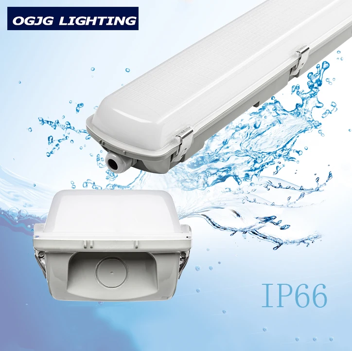 OGJG Customized function 2ft 4ft 5ft tube batten lights led vapor tight fixtures IP66 waterproof lighting led tri proof light