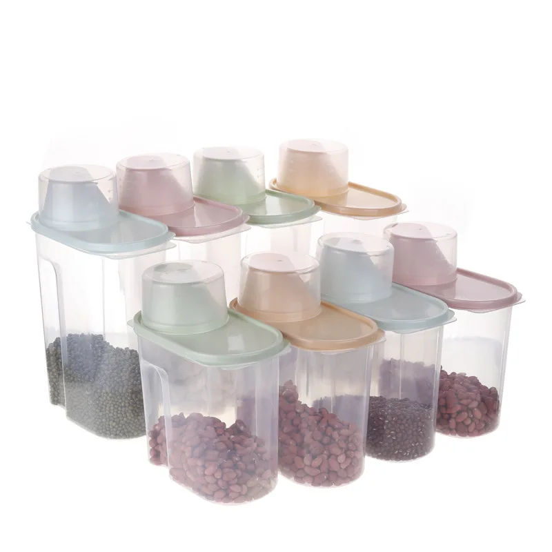 4Pcs Large Cereal Containers Food Storage Dry Food Containers Dispenser Kitchen